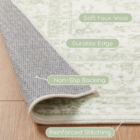 Nursery Rug for Baby Girl,Neutral Blush Pink Boho Cute Floral Foldable Machine Washable Soft Faux Wool Carpet Area Rugs for Living Room Bedroom Dorm Kids Playroom,5x7 in Saudi Arabia