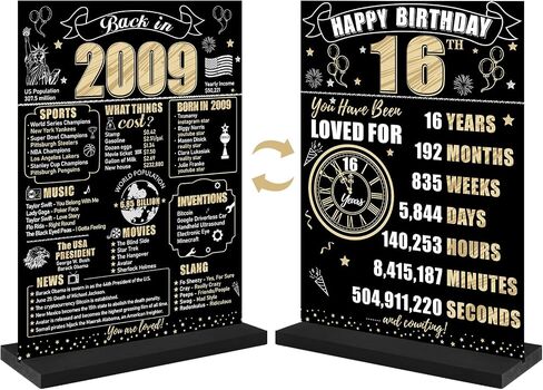 Black Gold 60th Birthday Decorations Back in 1963 Table Sign for Men Women, Two-sided Vintage 60 Birthday Wooden Poster with Stand Party Supplies, 60 Year Old Bday Display Holder Decor for Table Decor in Kuwait