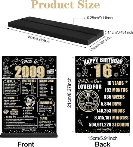 Black Gold 60th Birthday Decorations Back in 1963 Table Sign for Men Women, Two-sided Vintage 60 Birthday Wooden Poster with Stand Party Supplies, 60 Year Old Bday Display Holder Decor for Table Decor in Kuwait