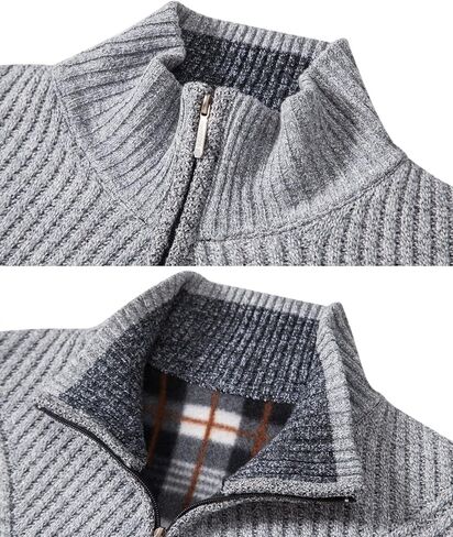 XinYangNi Men's Cardigan Sweaters Knit Zipper Casual Slim Fit Stand Collar with Full Zip and Pockets in Kuwait