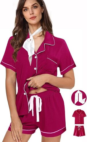 3Pcs Womens Pajamas Set XS-XXL Soft Sleepwear Knitted Pajama sets for women Button Down Pj Lounge Set Nightwear in Saudi Arabia