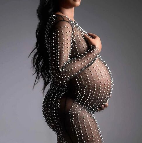 Willow Dance Women's Sheer Mesh Pearl Rhinestone Cover Up Beach Dress Swimwear Bikini Swimsuit Bathing Suit Coverups in Kuwait