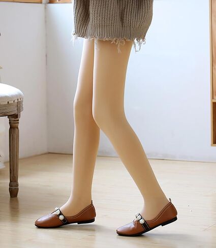 FANCAME Fleece Lined Ballet Tights for Girls, Toddler Thermal Footed Dance Tights Warm Thick Microfiber Cozy Stockings in Saudi Arabia