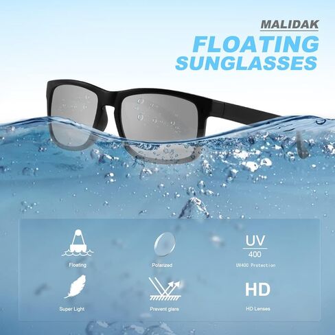 MALIDAK Floating Sunglasses, Polarized Sports Fan Sunglasses Equipped With 72-hour Sea Water Corrosion Resistance Lens in Kuwait