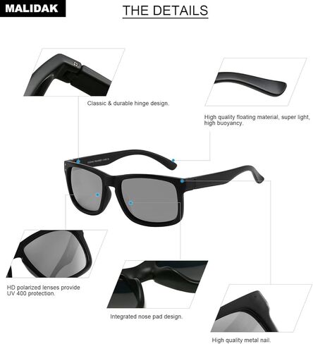 MALIDAK Floating Sunglasses, Polarized Sports Fan Sunglasses Equipped With 72-hour Sea Water Corrosion Resistance Lens in Kuwait