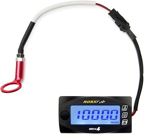 Motorcycle 4-in-1 Multifunction Gauge Mini 4 Meter (RPM Tachometer+Cylinder Head Temp+Voltmeter+Clock) 4in1 Multi-Functional Gauge Digital Multimeter Engine Temperature Meter (14mm, Right) in Kuwait