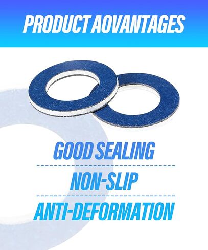 حشوات سدادة تصريف الزيت من ESEWALAS، حشية سدادة الزيت M12، غسالة سحق من الألومنيوم، حشية سدادة تصريف الزيت، حشية سدادة تصريف الزيت، استبدال ملحقات السيارات لـ 90430-12031 (12 قطعة) in Kuwait