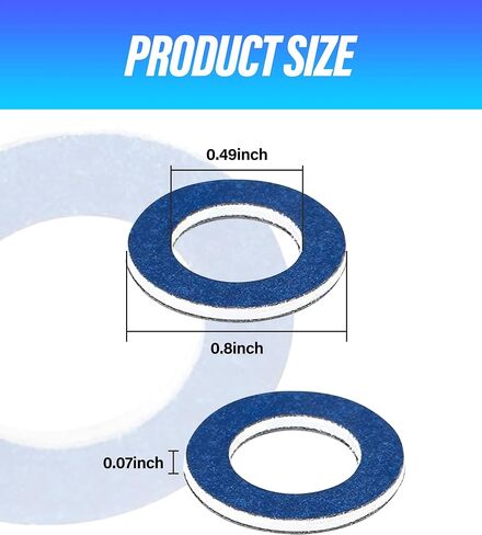 حشوات سدادة تصريف الزيت من ESEWALAS، حشية سدادة الزيت M12، غسالة سحق من الألومنيوم، حشية سدادة تصريف الزيت، حشية سدادة تصريف الزيت، استبدال ملحقات السيارات لـ 90430-12031 (12 قطعة) in Kuwait