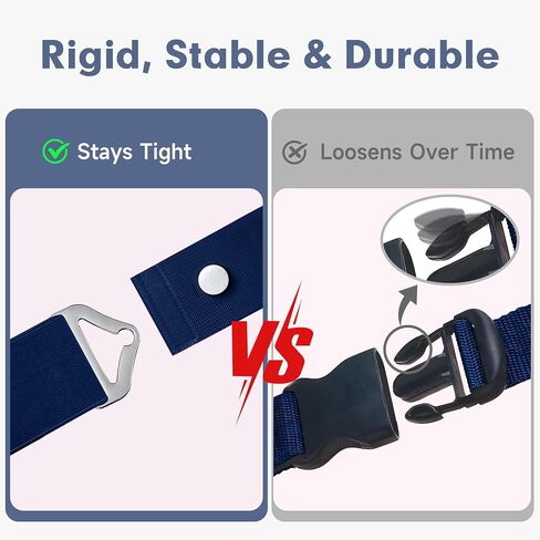 2 Pack 2-in-1 Travel Belt for Luggage Over Handle, luggage belt for carry on bag, suitcase belt, Add a Bag Bungees Luggage Straps Adjustable with Alloy Buckle, Hands-Free for Airport Blue in Saudi Arabia