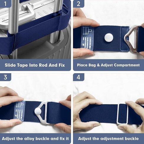 2 Pack 2-in-1 Travel Belt for Luggage Over Handle, luggage belt for carry on bag, suitcase belt, Add a Bag Bungees Luggage Straps Adjustable with Alloy Buckle, Hands-Free for Airport Blue in Saudi Arabia