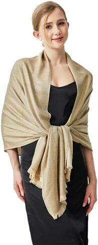 Sparkling Metallic Pashmina Shawl Wraps Scarf for Evening Party Bridal Wedding Formal Dresses in Saudi Arabia