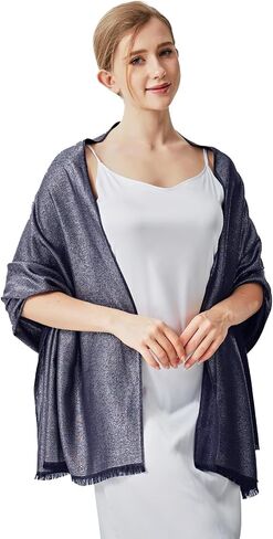 Sparkling Metallic Pashmina Shawl Wraps Scarf for Evening Party Bridal Wedding Formal Dresses in Saudi Arabia