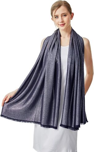 Sparkling Metallic Pashmina Shawl Wraps Scarf for Evening Party Bridal Wedding Formal Dresses in Saudi Arabia