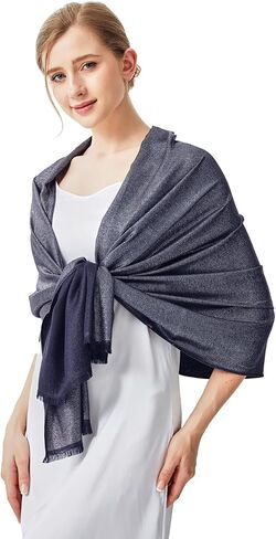 Sparkling Metallic Pashmina Shawl Wraps Scarf for Evening Party Bridal Wedding Formal Dresses in Saudi Arabia