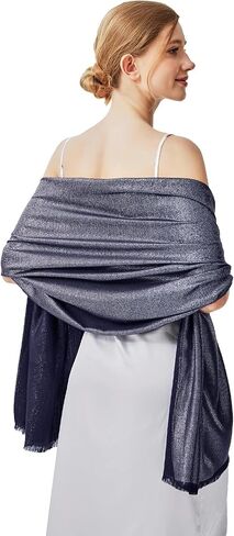 Sparkling Metallic Pashmina Shawl Wraps Scarf for Evening Party Bridal Wedding Formal Dresses in Saudi Arabia