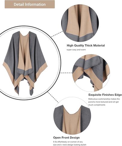 شال نسائي من MissShorthair ملفوف مفتوح وذو وجهين in Kuwait