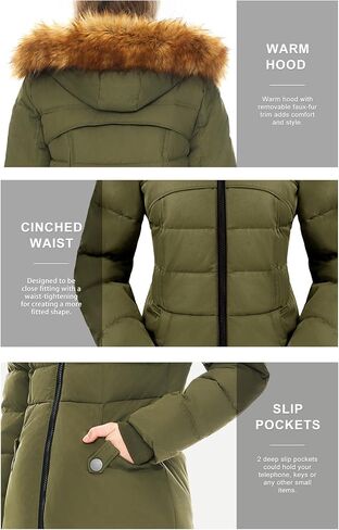 Orolay Women's Winter Down Jacket with Faux Fur Trim Hood in Saudi Arabia