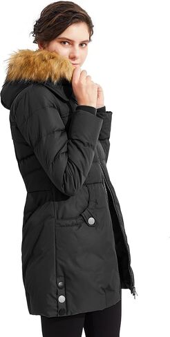Orolay Women's Winter Down Jacket with Faux Fur Trim Hood in Saudi Arabia