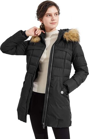 Orolay Women's Winter Down Jacket with Faux Fur Trim Hood in Saudi Arabia