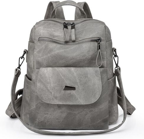 Fashion Backpack for Women Vintage Shoulder Bag Convertiable Handbag for Travel, B-Black in Saudi Arabia