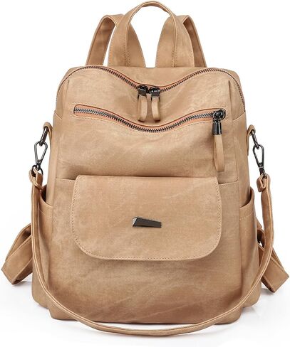 Fashion Backpack for Women Vintage Shoulder Bag Convertiable Handbag for Travel, B-Black in Saudi Arabia