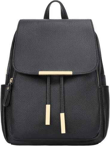 KKXIU Quilted Trendy Leather Backpack Purse for Women and Ladies Shoulder Travel Daypacks Bags (Black) in Kuwait