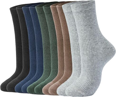 J-BOX Crew Socks for Women Knit Ribbed Cotton Socks Running Athletic Socks 10 pairs in Saudi Arabia