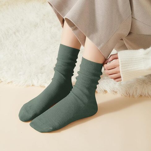 J-BOX Crew Socks for Women Knit Ribbed Cotton Socks Running Athletic Socks 10 pairs in Saudi Arabia