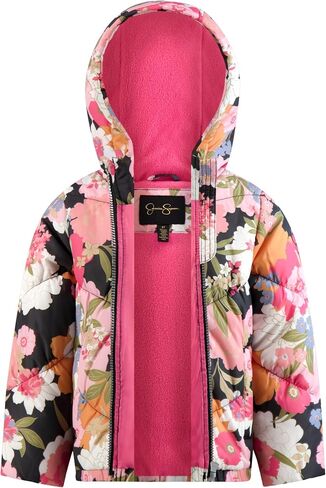 Jessica Simpson Girls' Puffer Jacket with Cozy Lined Hood and Matching Beanie in Saudi Arabia