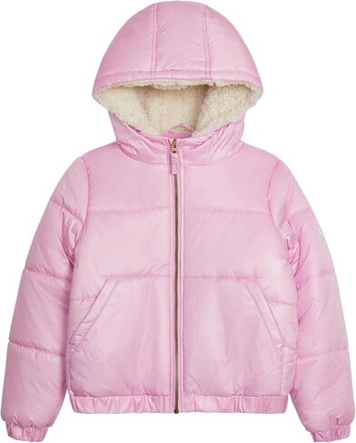 Jessica Simpson Girls' Puffer Jacket with Cozy Lined Hood and Matching Beanie in Saudi Arabia