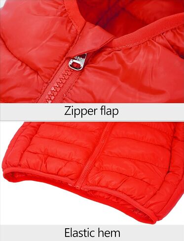 Happy Cherry Kids Lightweight Puffer Jacket Packable Bubble Coat Down Cotton Coats Zip Up Hooded Outwear in Kuwait