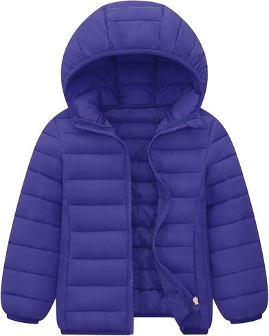 Happy Cherry Kids Lightweight Puffer Jacket Packable Bubble Coat Down Cotton Coats Zip Up Hooded Outwear in Kuwait