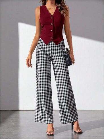 Verdusa Women's Dressy Casual Button Down Sleeveless Asymmetrical Top Suit Waistcoat Vest Blazer in Saudi Arabia