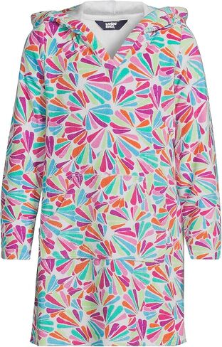 Lands' End G Terry Kangaroo Cover Up White Fun Shells للأطفال مقاس X-Small in Saudi Arabia