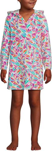 Lands' End G Terry Kangaroo Cover Up White Fun Shells للأطفال مقاس X-Small in Saudi Arabia