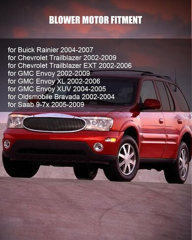 مروحة محرك سخان التيار المتردد لسيارة شيفروليه لسيارة تريل بليزر 2002-2009 لسيارة بويك لسيارة رينييه 2004-2007 لسيارة جي إم سي لسيارة إنفوي XUV 2004-2005، استبدل 89018747 in Saudi Arabia