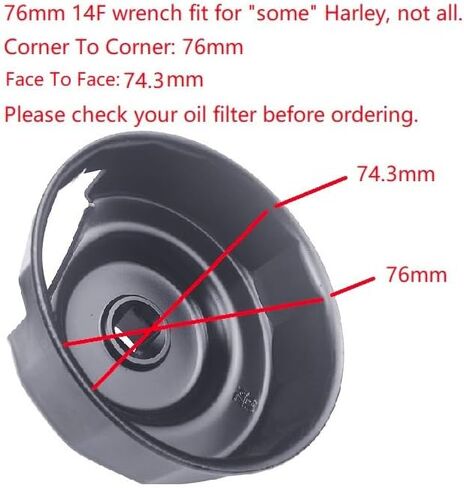 Oil Filter Wrench for harley, 76mm 14Flutes Oil Filter Cap Removal Tool Socket For Harley Davidson Motorcycle Oil Change Kit in Kuwait