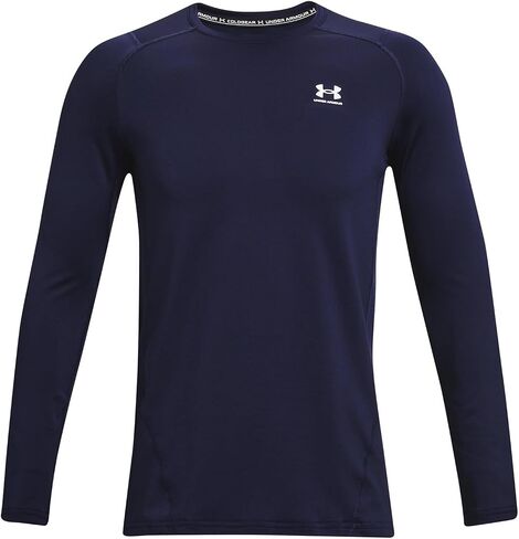 Under Armour - تي شيرت رجالي ColdGear Armor Fitted Crew بأكمام طويلة، اللون أسود (001)، المقاس: XX-Large x Tall in Kuwait