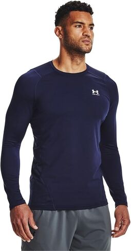 Under Armour - تي شيرت رجالي ColdGear Armor Fitted Crew بأكمام طويلة، اللون أسود (001)، المقاس: XX-Large x Tall in Kuwait