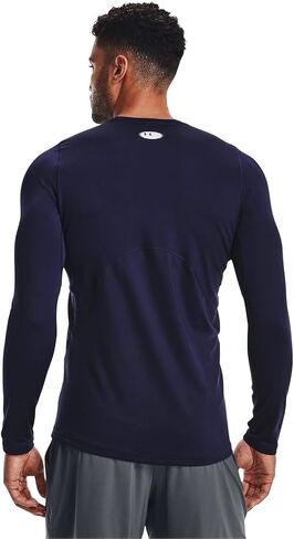 Under Armour - تي شيرت رجالي ColdGear Armor Fitted Crew بأكمام طويلة، اللون أسود (001)، المقاس: XX-Large x Tall in Kuwait