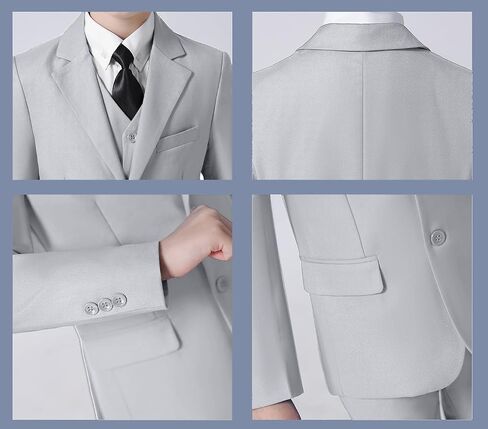 Boys Formal Suit Blazer Two-Button Jacket Coat for Kids School in Saudi Arabia