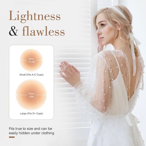 Silicone Nipple Covers - 2 Pairs Reusable & Hypoallergenic - Ultra-Thin, Adhesive Breast Pasties for Women in Saudi Arabia