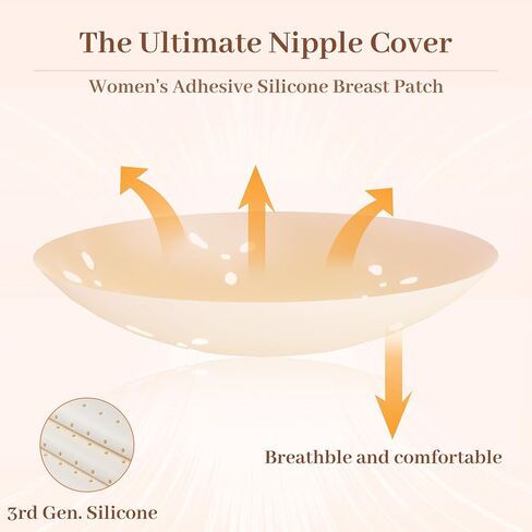 Hotoo Nipple Covers for Women,Reusable Adhesive Invisible Pasties Silicone Body Nipple Cover Sticky Bras in Saudi Arabia