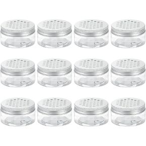 HARFINGTON 12 Pcs Empty Scent Beads Storage Container 5oz/150ml Air Freshener Tins Round Refillable Spice Containers Plastic Jars Sample for Travel Storage