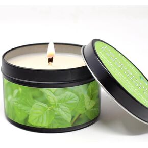 Clove Essential Oil - Container Candle, 6 oz - Made with Beeswax, Coconut, Soy and Pure Essential Oils- Black Tin Candle - Handmade in The USA - Candeo Candle