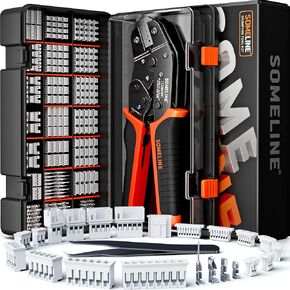 SOMELINE® Crimp Tool Connector Kit, JST-XH 2.5mm/Dupont 2.54mm Connector Set, 21 Types of Connectors, 30-20 AWG Ratcheting Crimper for JST Series,KF2510,Molex,AMP EI Series