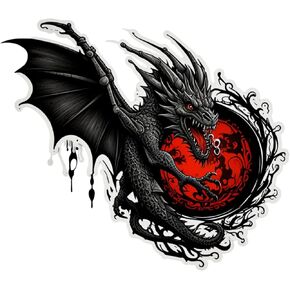 Dragon Tattoo Flying Decal (Brown) | 6" X 4"