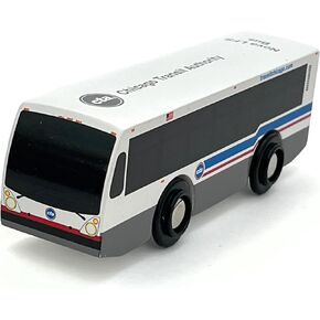 MUNI PALS Munipals MP03_2102 Wooden Chicago CTA Nova LFS Bus Child Safe and Tested Wood Toy CTA Nova Bus