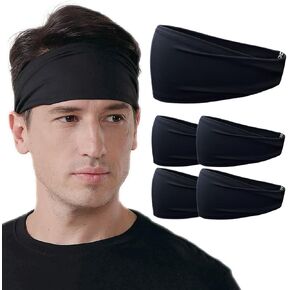Sweat Bands Headbands for Men,5Pack Unisex Headband,Workout Headband,Sports Headband for Running Cycling Tennis Sweatband