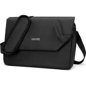 HOMIEE Messenger Bag for Men, Waterproof Crossbody Shoulder Bag, Lightweight Sling Chest Bag, Chrismas New Year Gift, Black